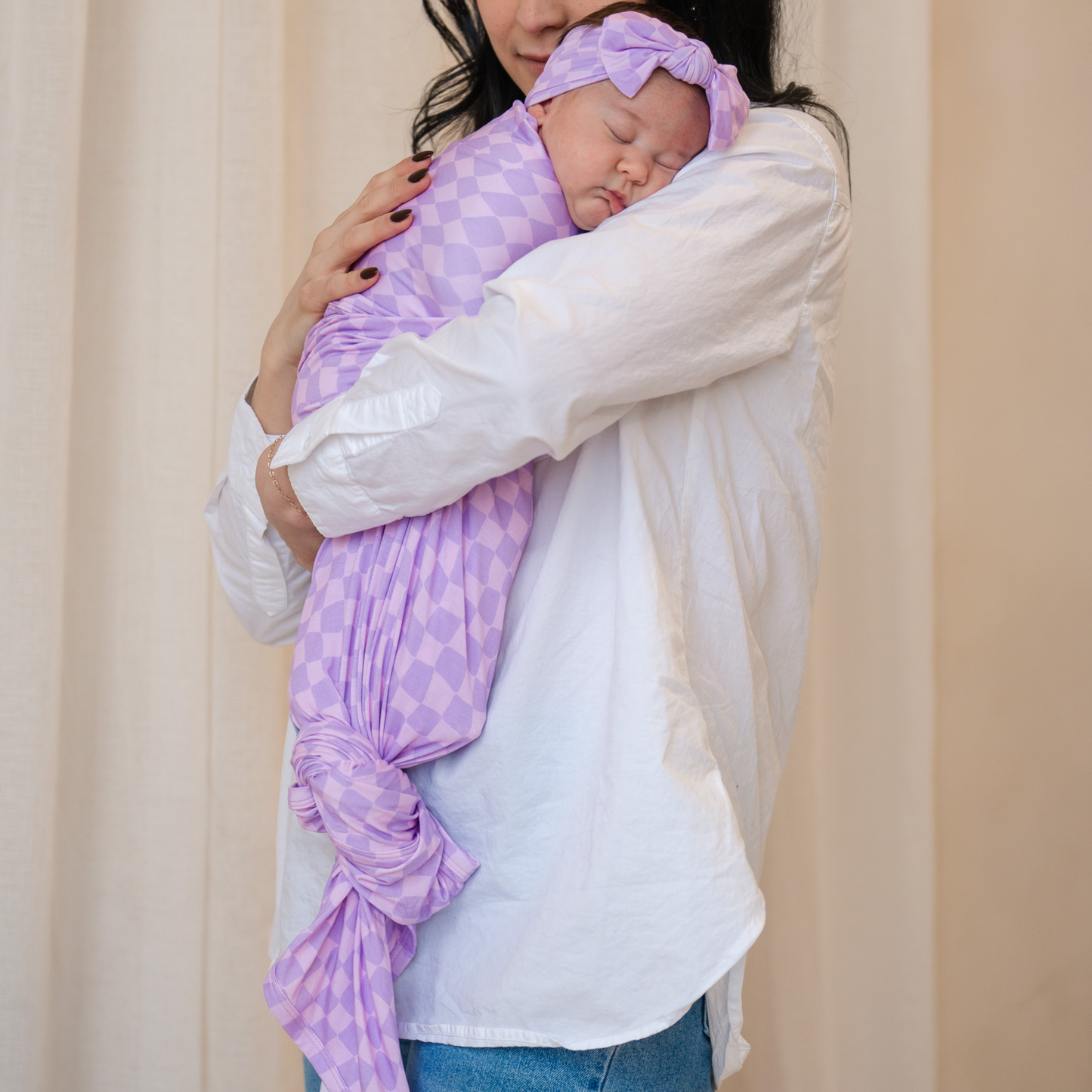 Bamboo Stretch Swaddles | Cruise Collection: Wavy Checks