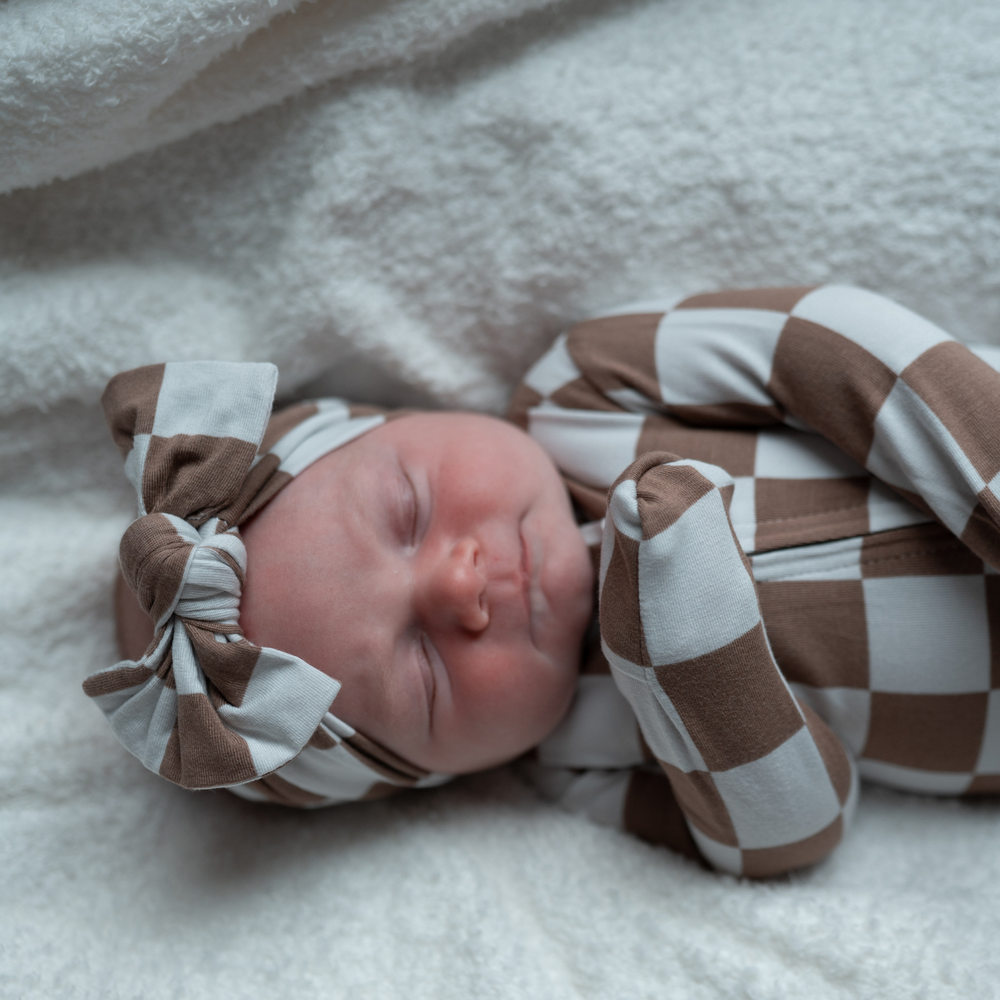 Bamboo Footed Sleepers | Brown Checks