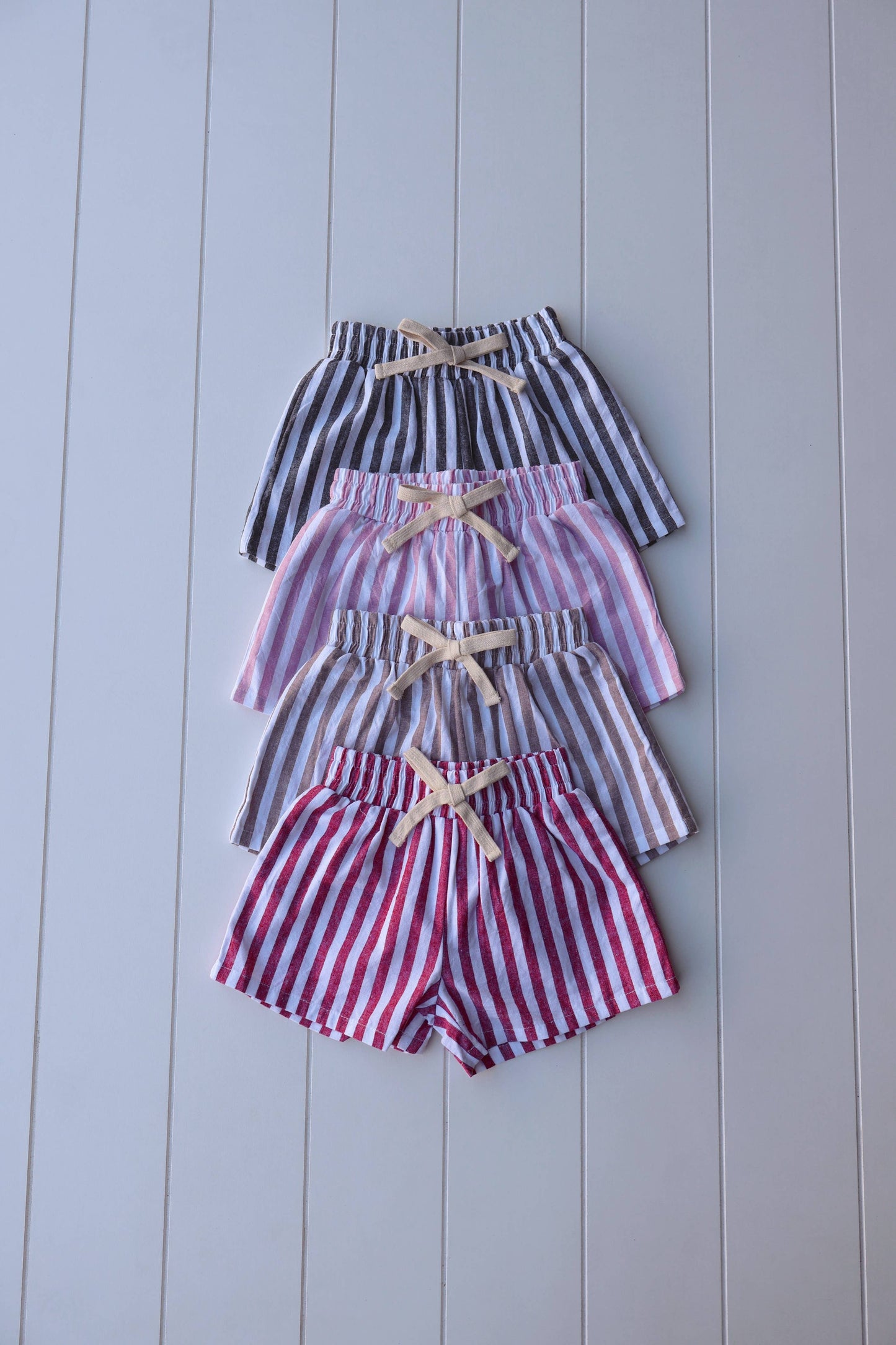Red Vintage Stripe Shorts