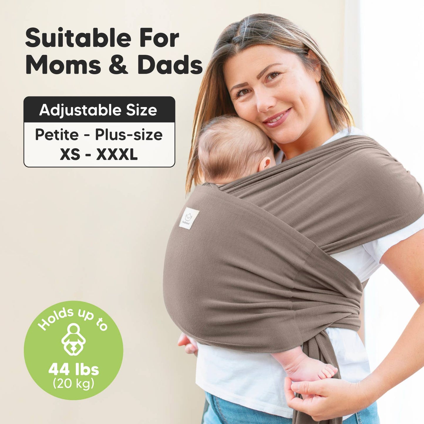 KeaBabies D-Lite Wrap Carrier: Copper Gray