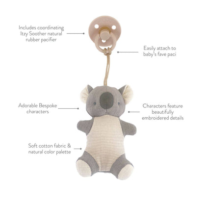 Bitzy Pal Natural Rubber Pacifier & Plush: Bear