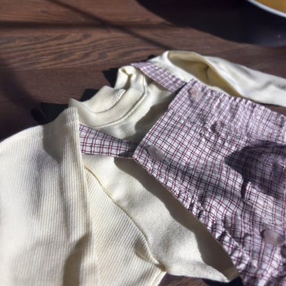 Burgundy Picnic Overalls