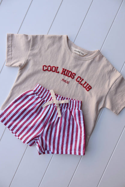Red Vintage Stripe Shorts
