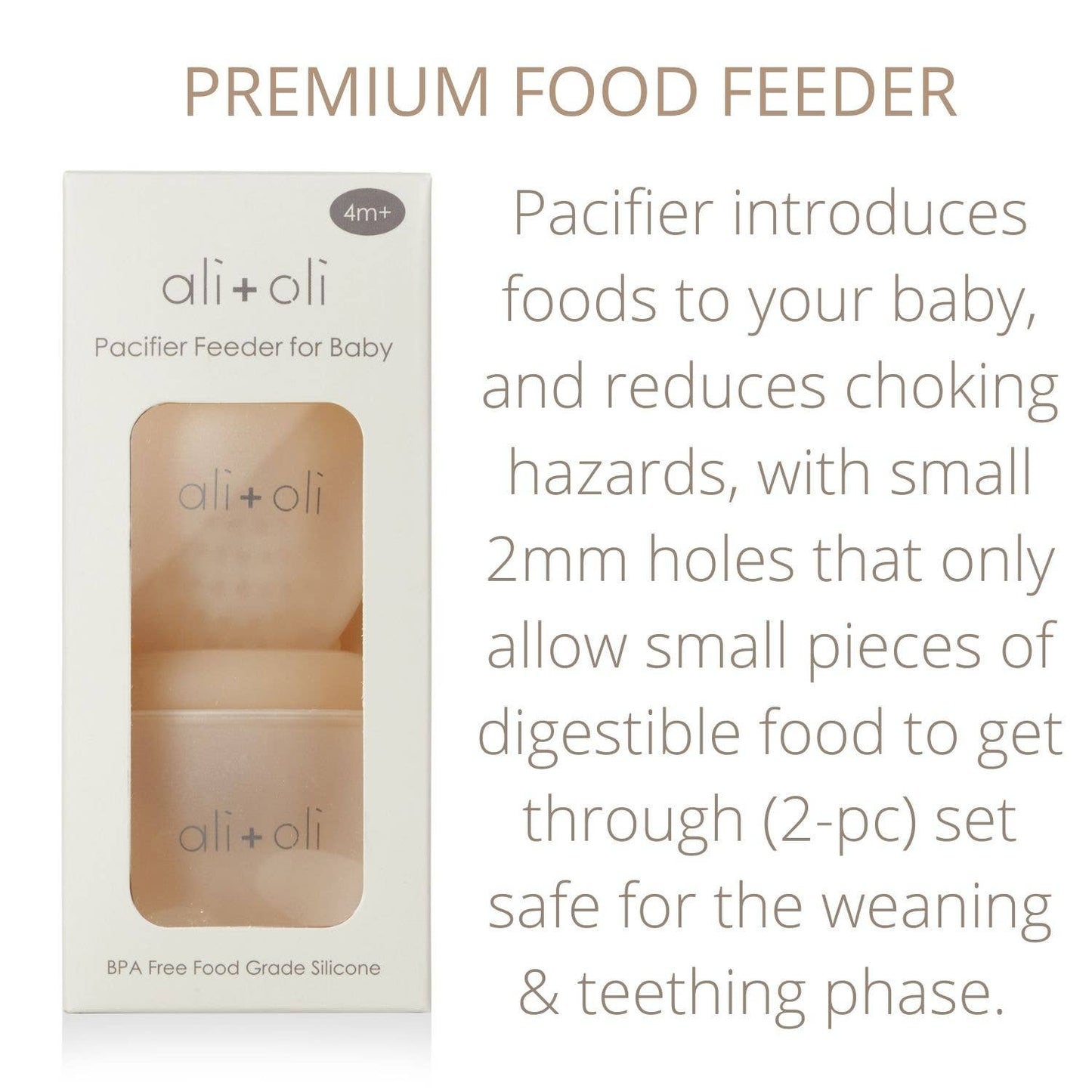 Silicone Food & Fruit Feeder (2 sizes) Oat & Coco