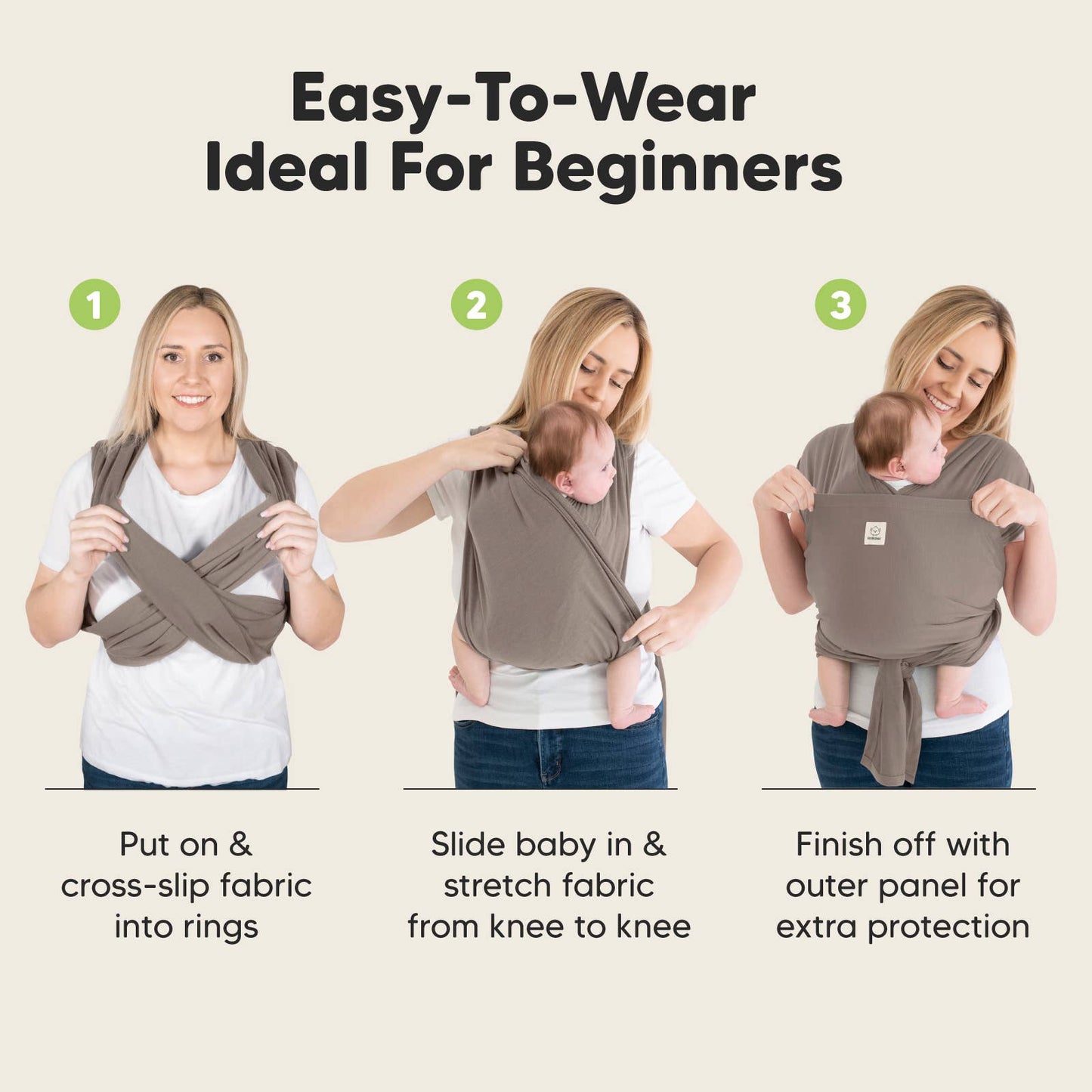 KeaBabies D-Lite Wrap Carrier: Copper Gray