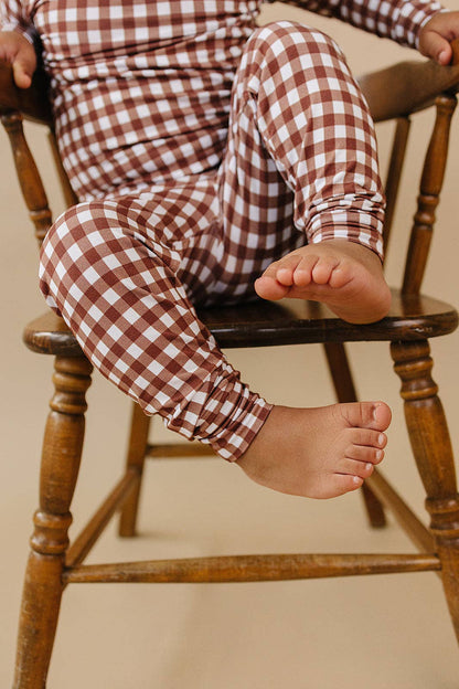 Bamboo Two Piece Set | Chocolate Gingham