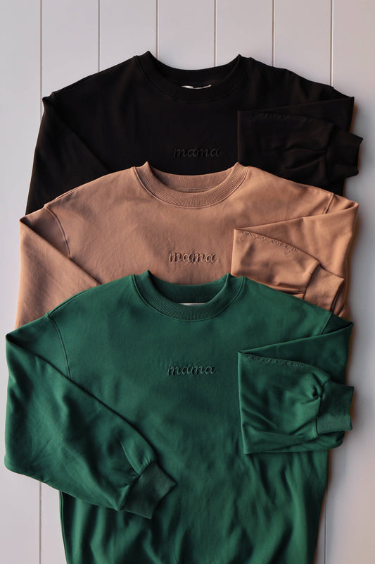 Mama Crew Neck: Black