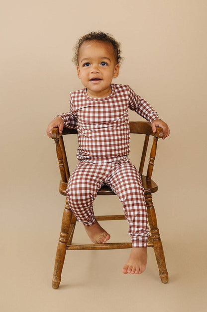 Bamboo Two Piece Set | Chocolate Gingham