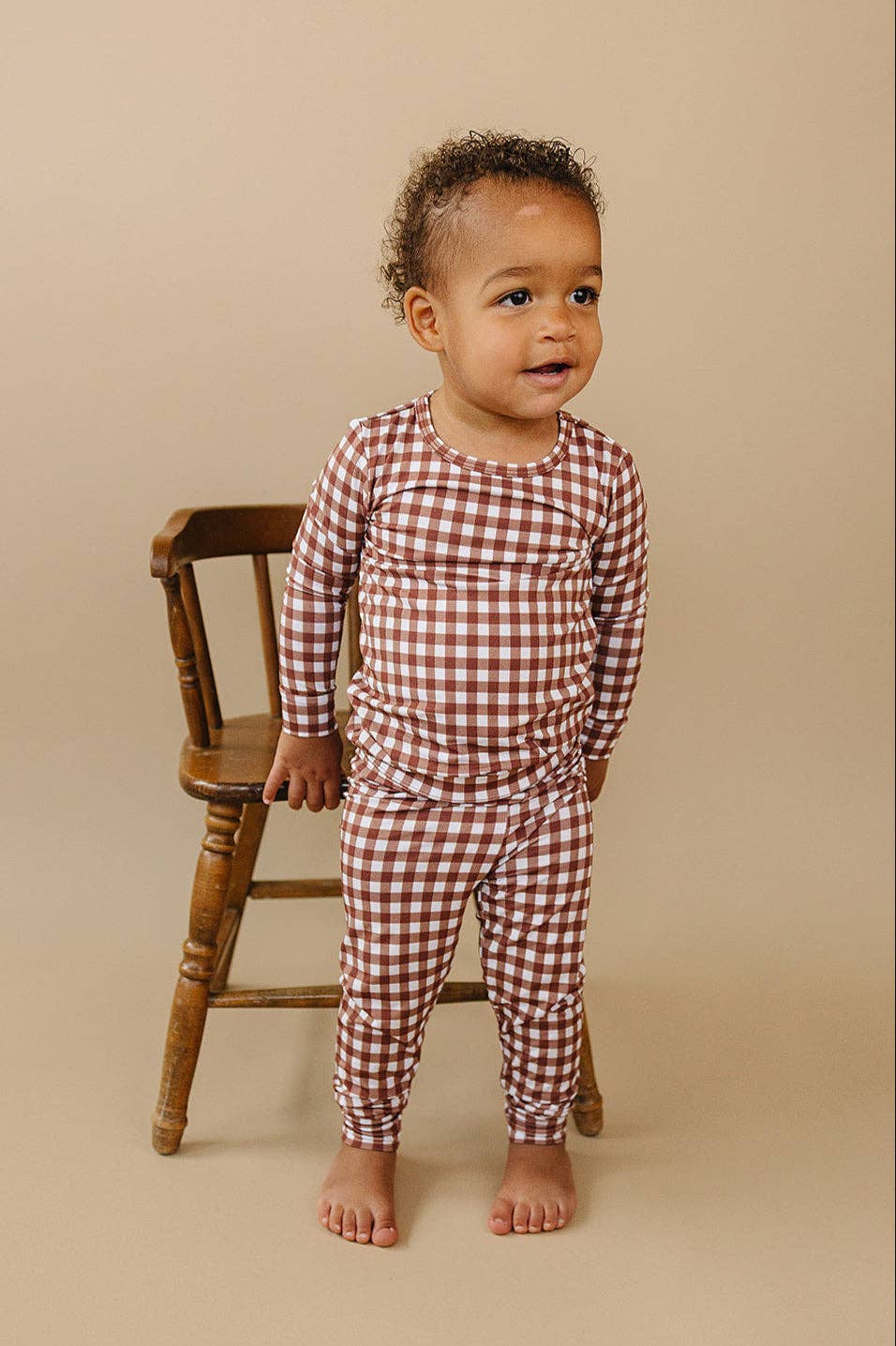 Bamboo Two Piece Set | Chocolate Gingham