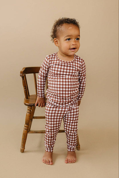 Bamboo Two Piece Set | Chocolate Gingham