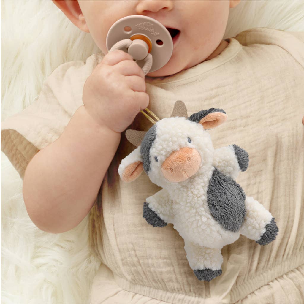 Bitzy Pal Natural Rubber Pacifier & Stuffed Cow