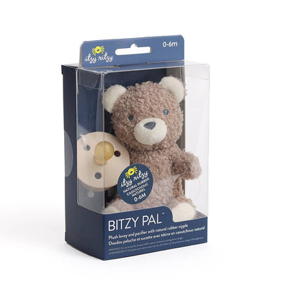 Bitzy Pal Natural Rubber Pacifier & Plush: Bear