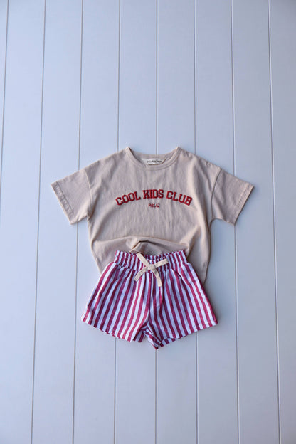 Red Vintage Stripe Shorts