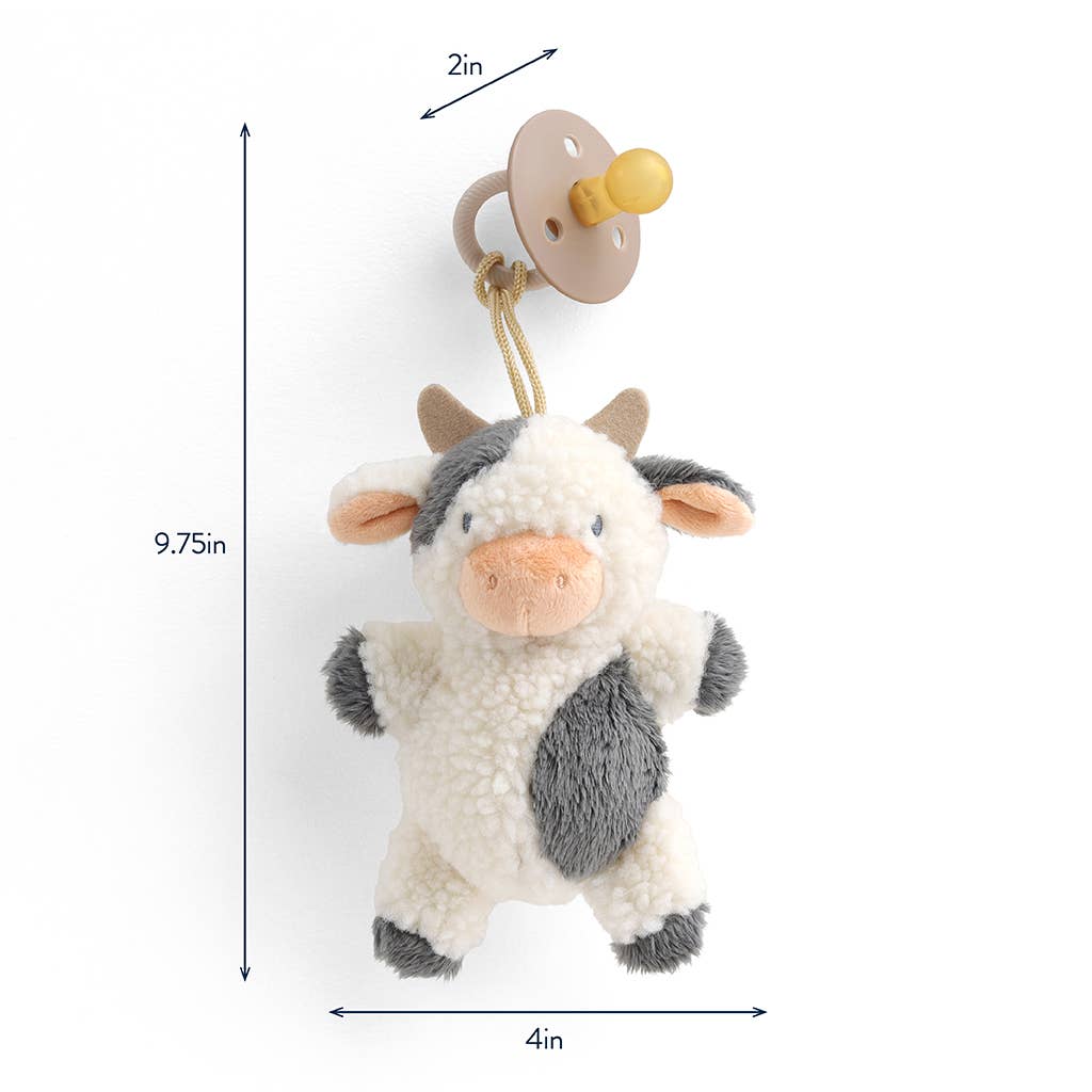 Bitzy Pal Natural Rubber Pacifier & Stuffed Cow