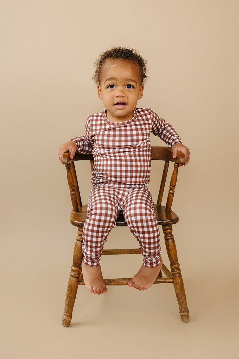 Bamboo Two Piece Set | Chocolate Gingham