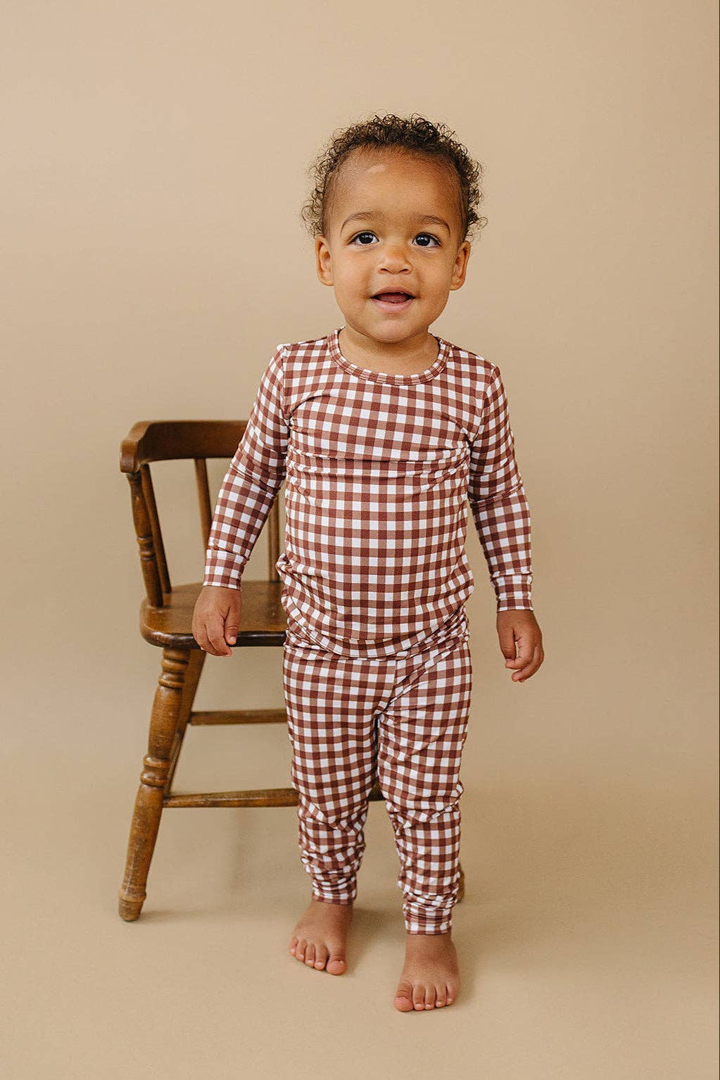 Bamboo Two Piece Set | Chocolate Gingham