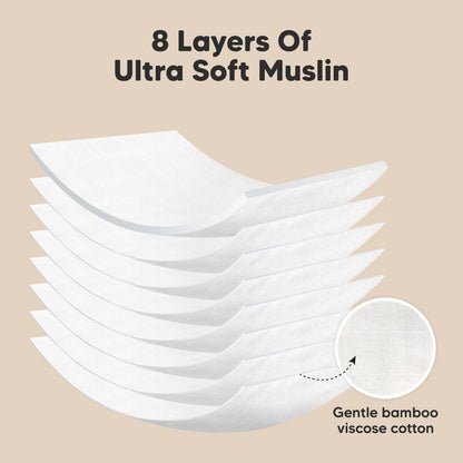 KeaBabies 5-Pack Softe Burp Cloths: Soft White