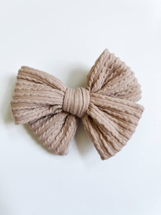 Baby Bow Headband: Sand