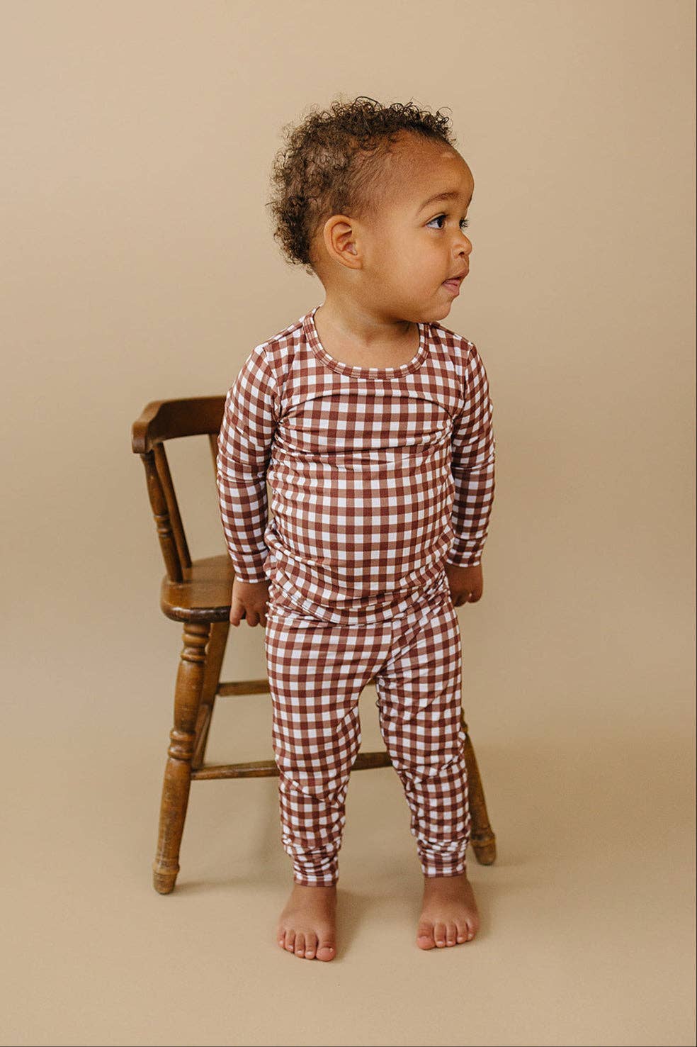 Bamboo Two Piece Set | Chocolate Gingham