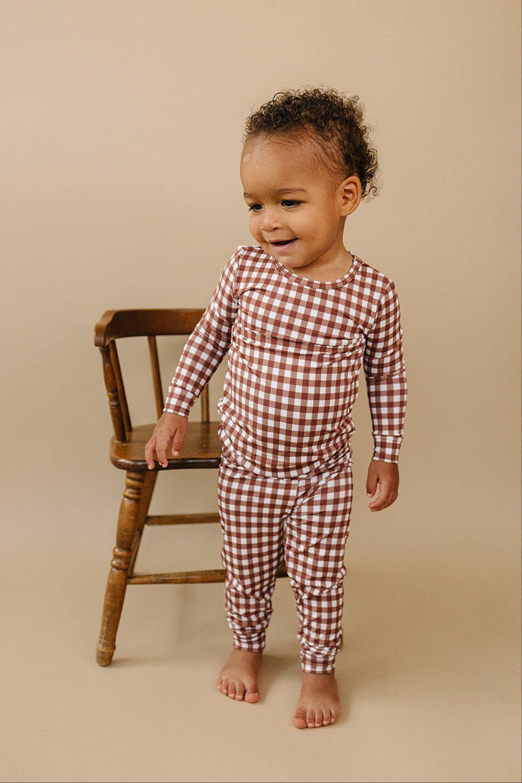Bamboo Two Piece Set | Chocolate Gingham