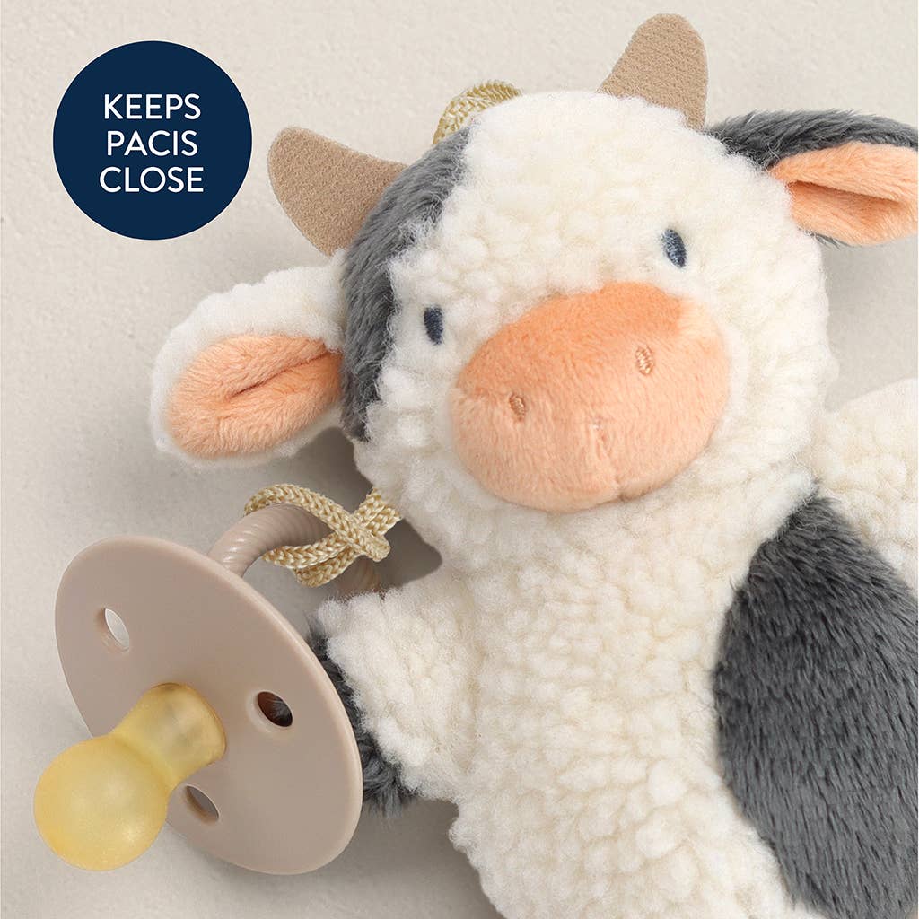 Bitzy Pal Natural Rubber Pacifier & Stuffed Cow