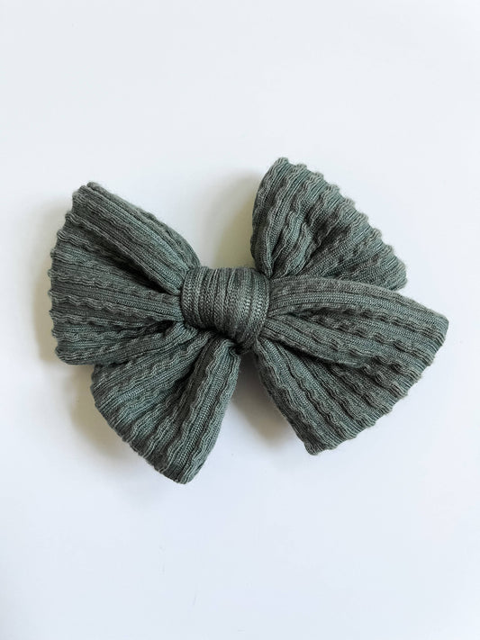 Baby Bow Headband: Moss